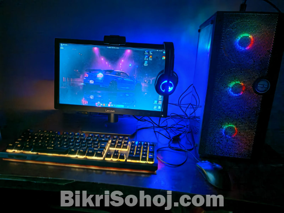 Full RGB Gaming & Work Setup – Ready to Use!